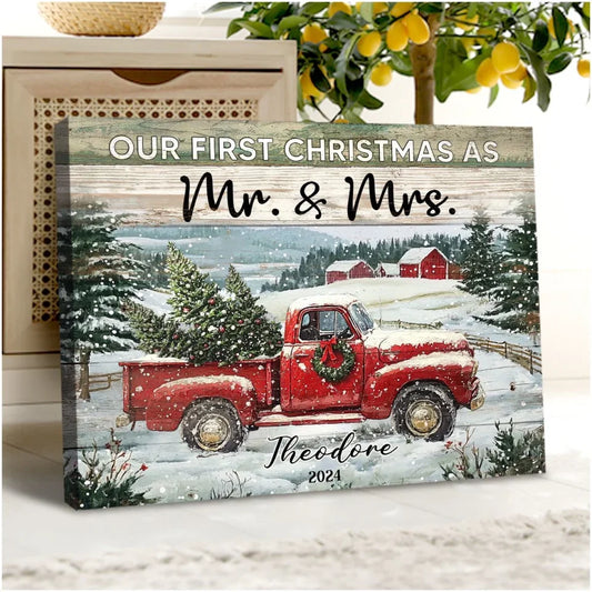 personalized-christmas-red-truck-gift-married-couple-canvas-decor-wall-art-02