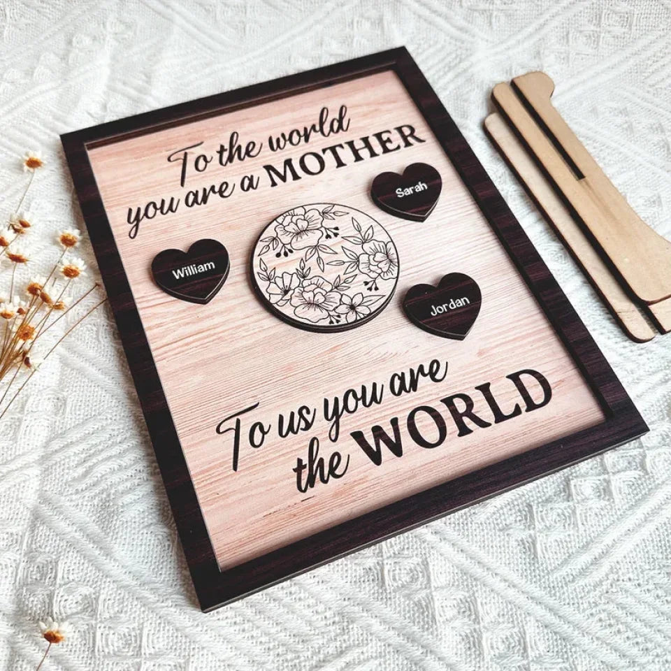 To-Us-You-Are-The-World-Mothers-Day-Gift-Personalized-Wooden-Plaque_4